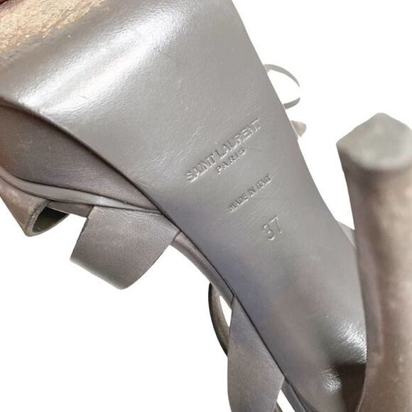 YSL Saint Laurent Women's Tribute Platform Dark Gray High Heels Size 37 US- 6.5 - Picture 6 of 8